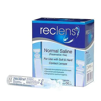 => Reclens Normal Saline 15ml 15 Ampoules Sterile Preservative Free • $18.95